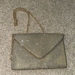 A New Day Gold Clutch with Chain Detail